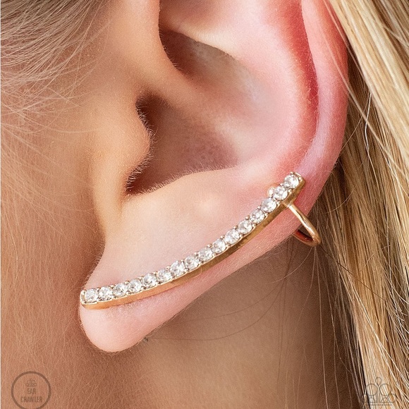 Gold ear crawler earrings - Picture 2 of 2